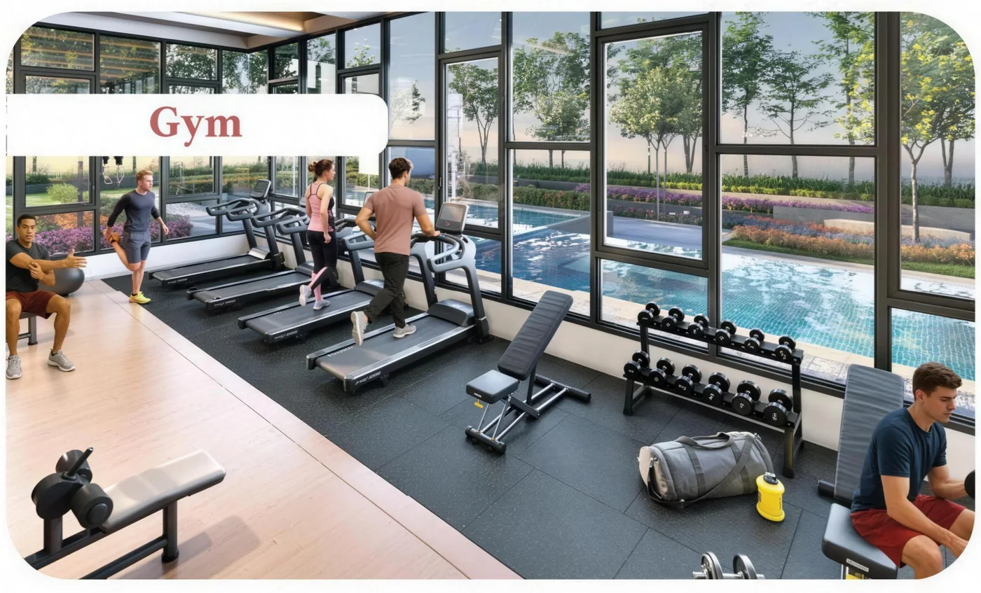 Indoor gym with high-end equipment