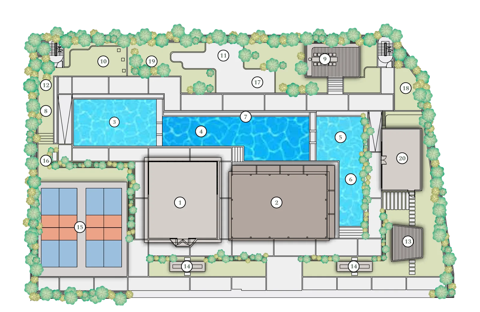 Illustrated facilities level plan of Rosalie